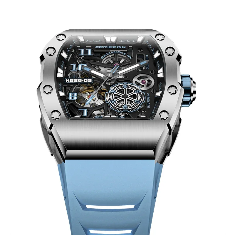 CERIEPON Mechanical Watch Fully Automatic Luminous Men's Model Branded Hollowed Out Wine Barrel Shaped Men's watch 5ATM