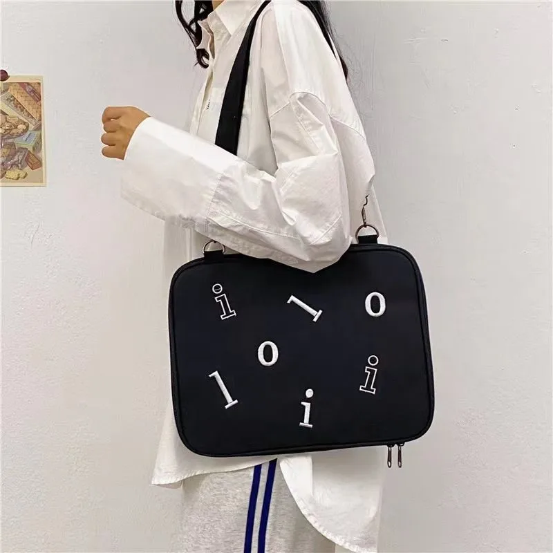 Ins Letter Embroidery Laptop Sleeve 11 13.3 14 14.1 Inch Office Notebook Tablet Sleeves Case Travel Computer Handbag Carring Bag