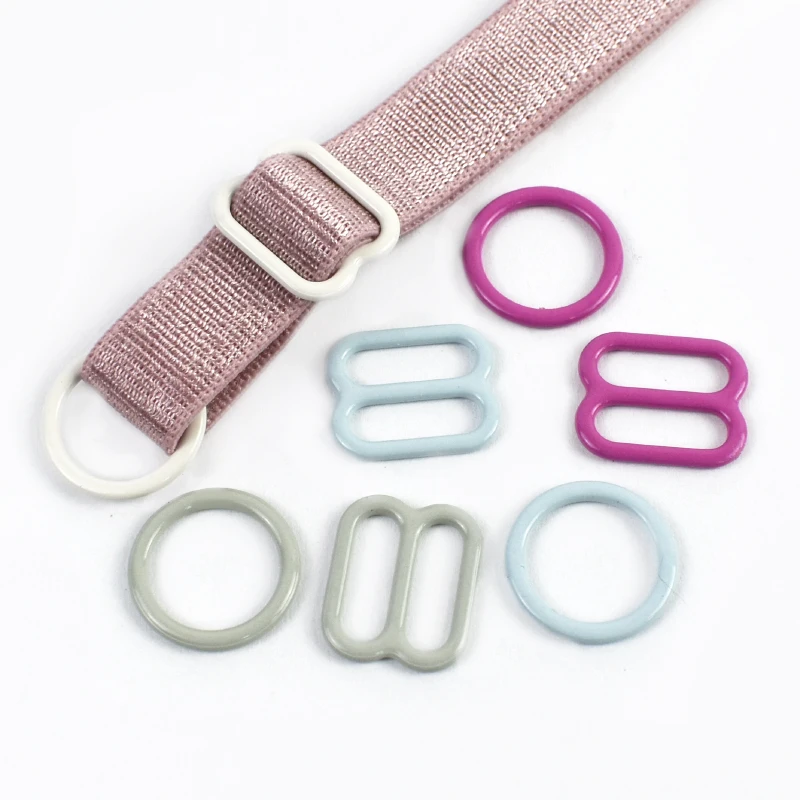 20-100Pcs Meetee 8 Shape Bra Buckles 10mm O Ring Metal Adjuster Sliders Webbing Strap Carabiners