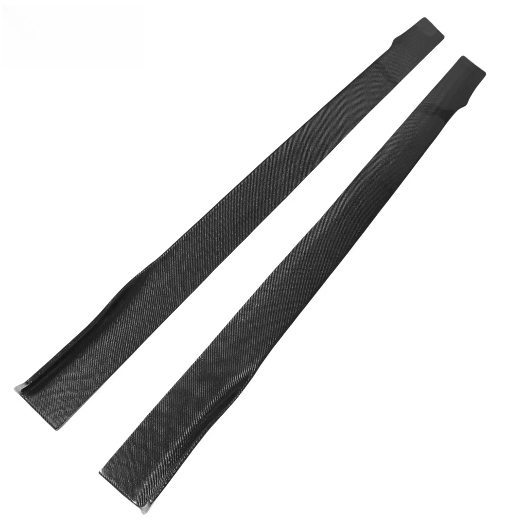 KSUI Carbon Fiber Customized Length Universal Side Skirt for BMW Benz Audi GM Extended Apron Body Set with Polished Finish