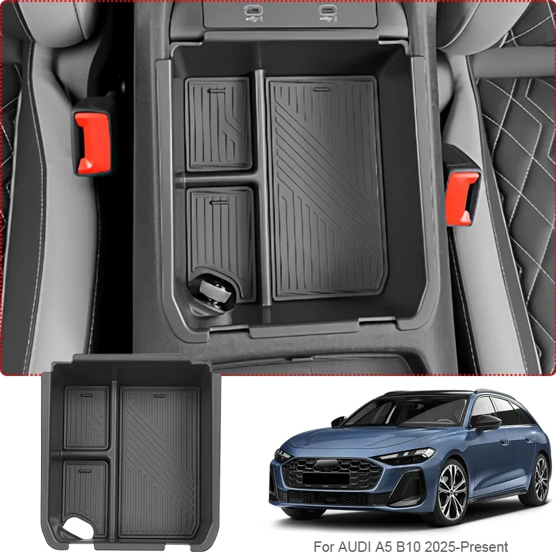 

Автомобильный подлокотник, ящик для хранения, органайзер для центральной консоли из АБС-пластика, лоток для AUDI A5 B10, 2025-настоящий внутренний ящик для хранения, аксессуары для уборки