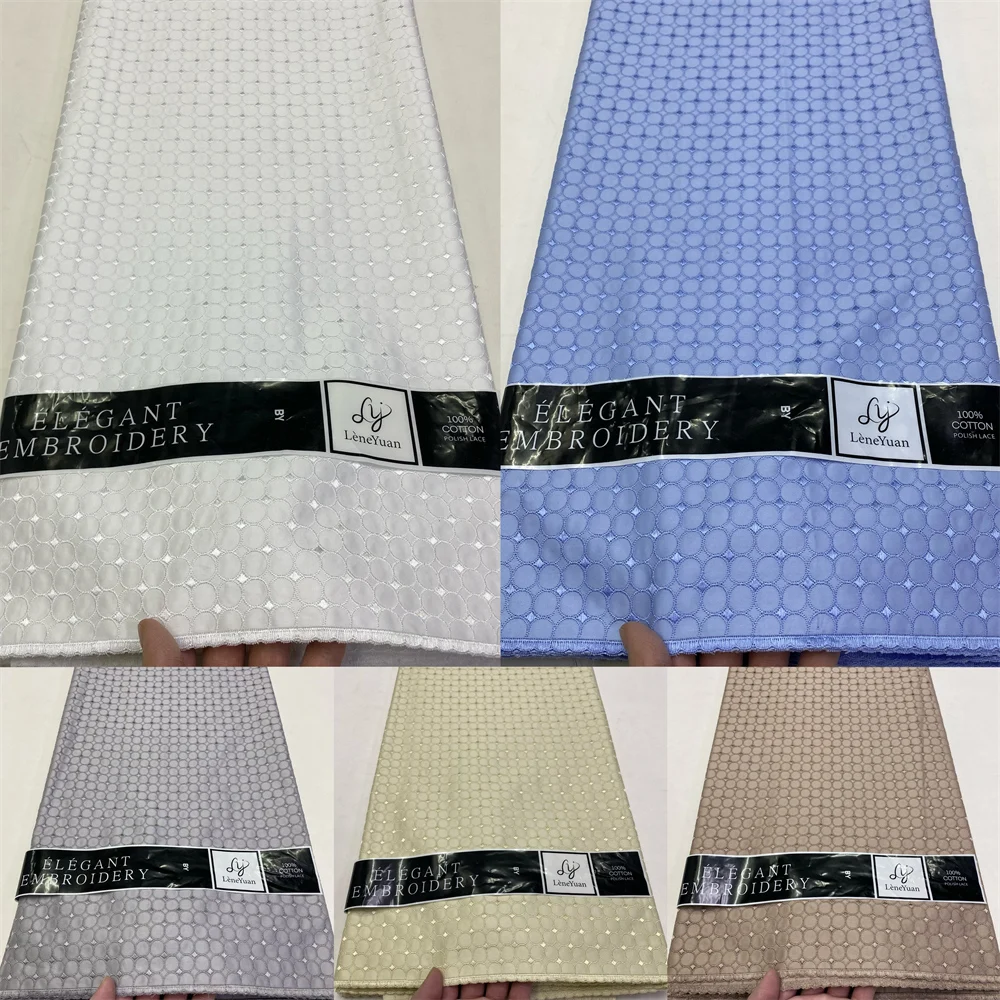 2024 Dubai Atiku Material 100% Cotton Top Quality Soft African Atiku Fabric Swiss Voile Cotton for Men and Women Cloth 5 Yards