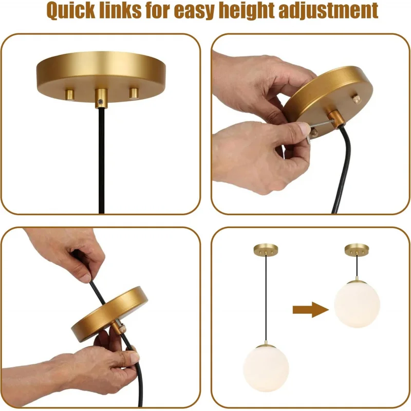 Kit de dossel de luz atualizado de 5-1/8 polegadas com placa de cobertura de teto resistente e luminárias de hardware de montagem