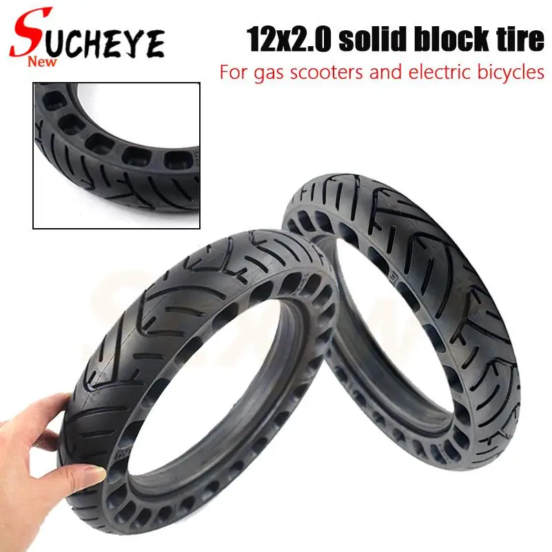 12 Inch Solid Tyre 12x2.0 Non-inflatable Tubeless Tire for Many Gas Scooter E-bike Hoverboard Self Balancing Parts