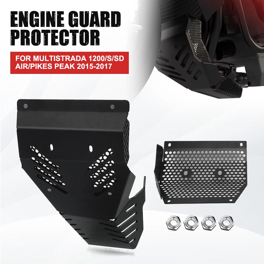 

Motorcycle Engine Guard For Ducati Multistrada 1200/S/SD Air/Pikes Peak 2015 2016 2017 Engine Exhaust Shield Chassis Shroud