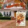 AVOIN colorlife Thanksgiving Floral Garden Flag 12x18 Inch Outside jjp