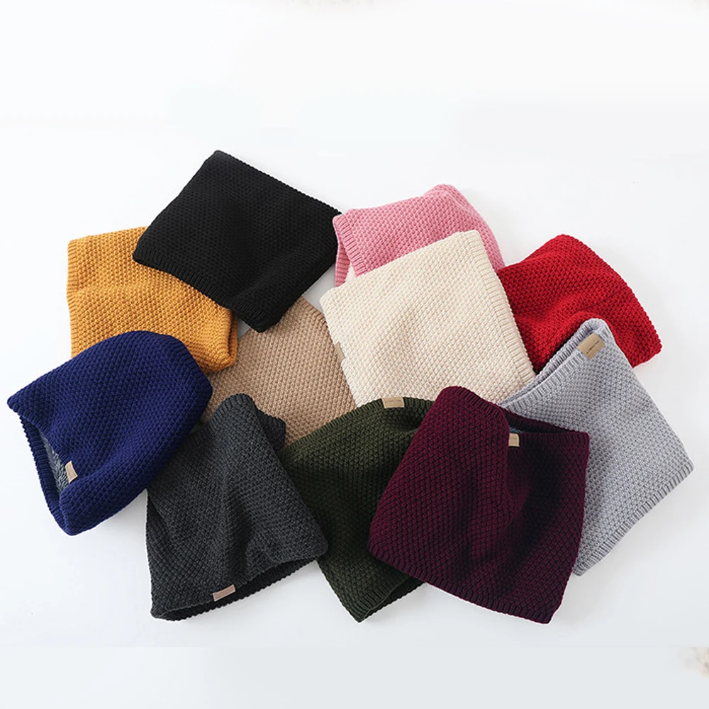 Women Men soft Fleece Knitted Neck Warmer Wool Fur Snood Scarf Outdoor Thick plush Winter Warm Scarves Skating Neck Scarves