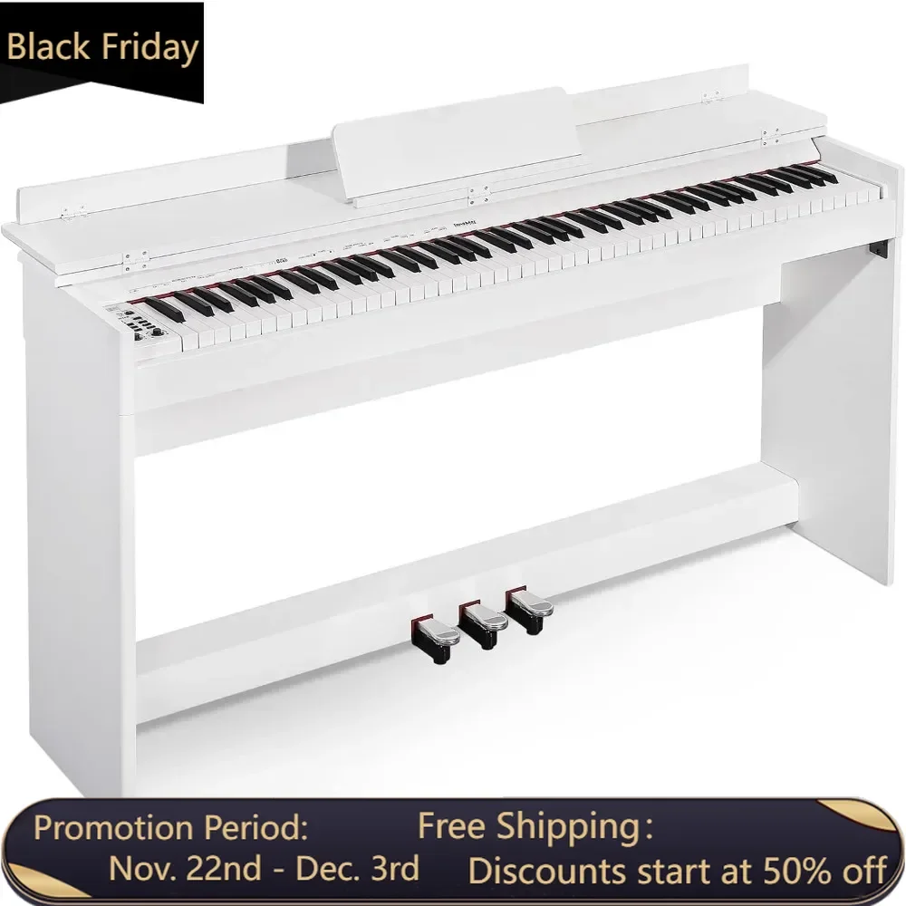 Digital Piano 88 Key Full-Size Weighted Keyboard Piano,MP3 Function, Remote Control,Power Supply, 3 Pedals, MIDI HeadphoneAudio