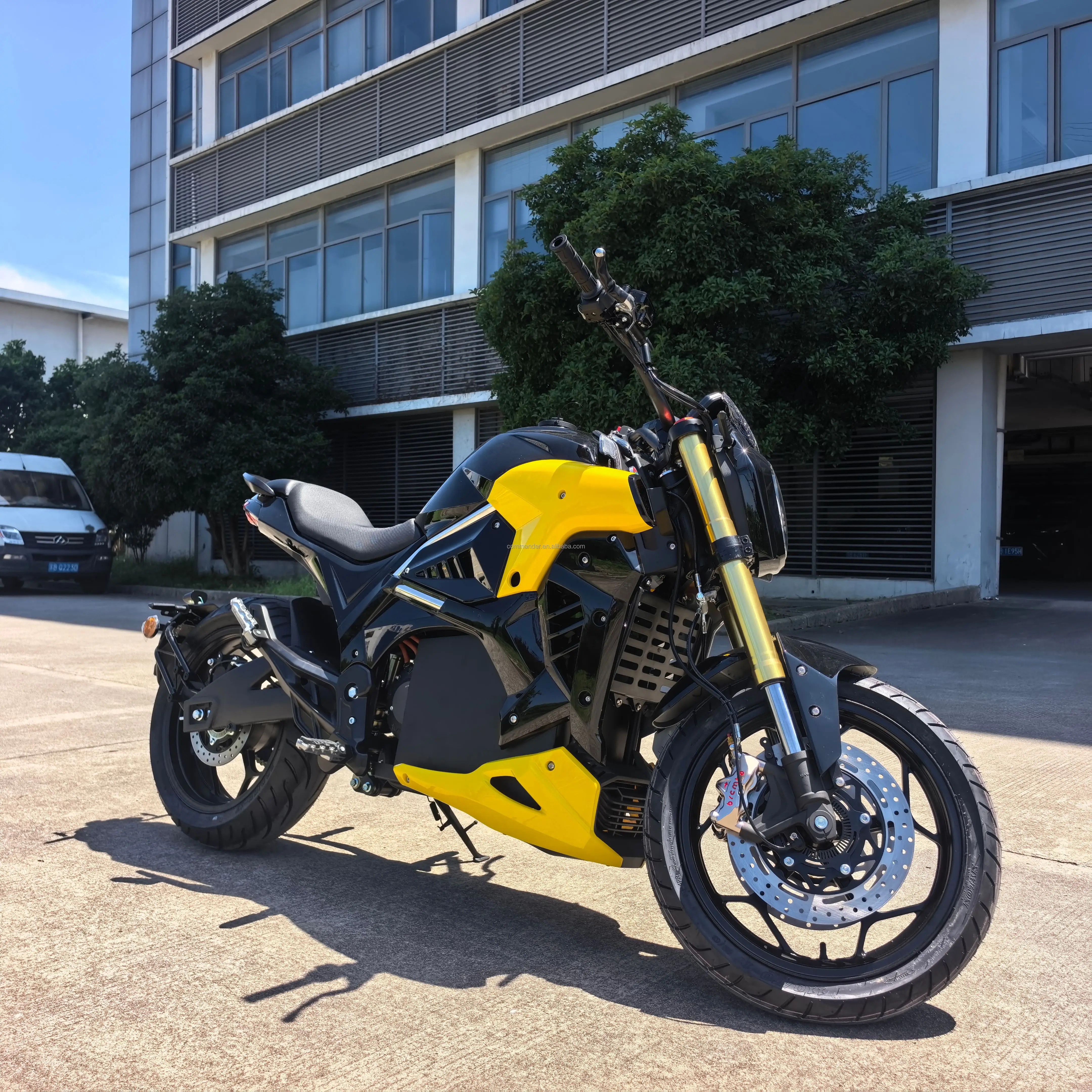 Stlf 5000W Mid Chain Electric Motorcycle Max Speed 130km/h Lithium Battery Inverted Shock Absorber 200/55-17 Rear TireRussian Ce