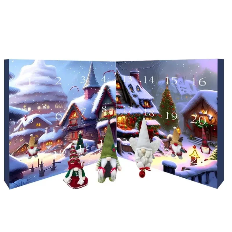 Christmas Countdown Blinds Boxs Toy Countdown Calendar Randomly Grid Surprised Family Toy Xmas Gnome Advent Calendar Home Gift