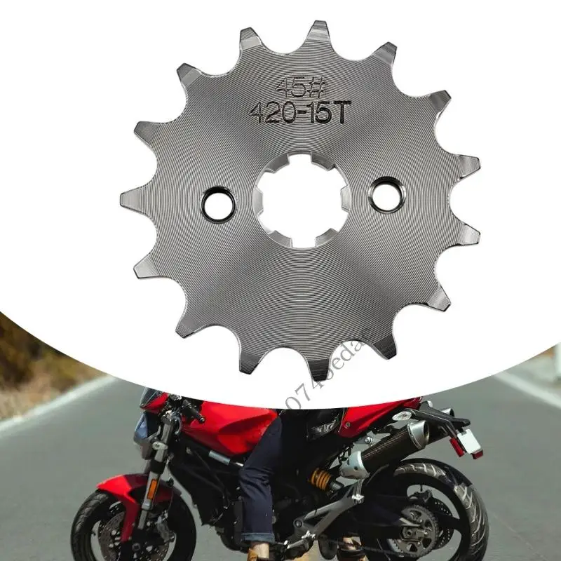 420 15T Front Drive Gear Steel Repair Part fit for MSX125 2014, 2015 Bike Use 