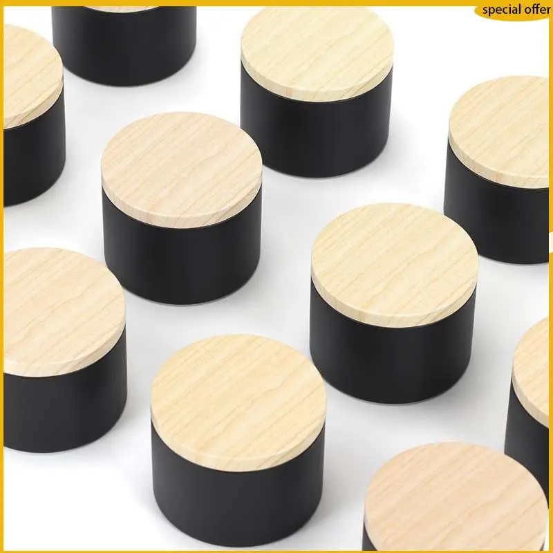 

A50I 24 Pack 4 Oz Black Candle Tins With Lids, 4Oz Candle Jars For Making Candles Bulk Easy Install