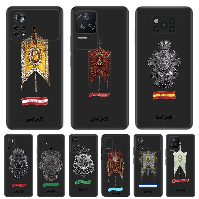 Phone Case for Xiaomi Poco F5 F4 F3 C40 C50 C51 M5 M5S M4 M3 X3 X4 X5 Christ Badge Flag Church Art Soft Shell Black Cases Cover