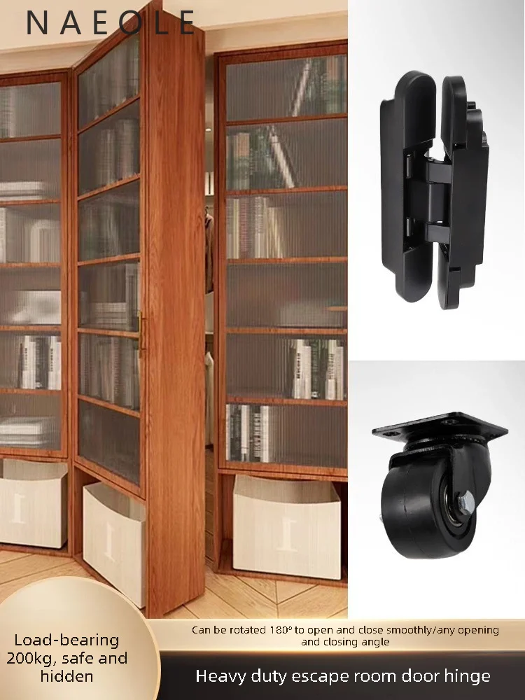 Hardware Accessories for Escape Room Doors, Invisible Bookcases, Rotating Cabinets Door Hinges, Heavy-duty Concealed Door Hinges