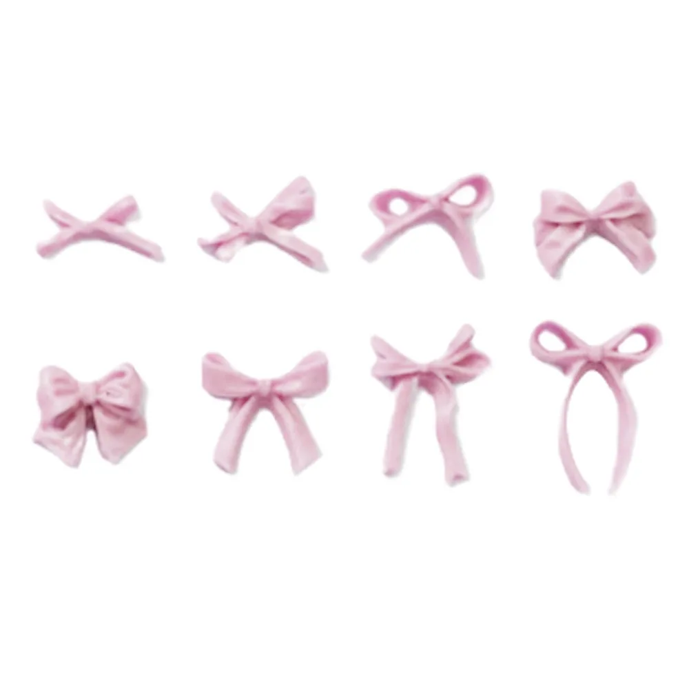 50개 보우 네일 아트 액세서리 미니 사이즈 단색 3D 네일 아트 장식 컬러풀 리본 보우 타이 네일 참 DIY 매니큐어