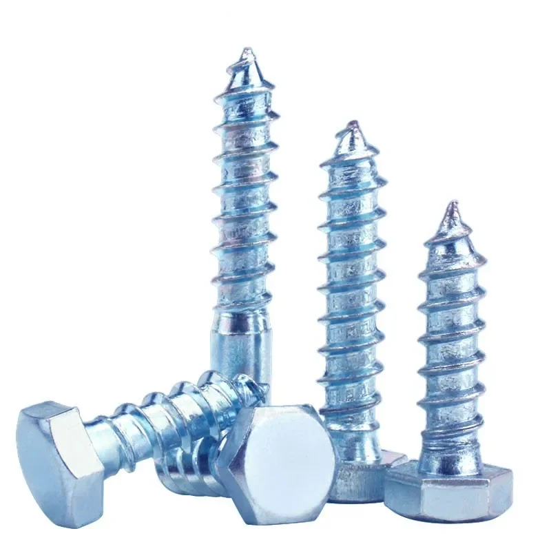 Galvanized External Hexagon Hex Cap Head Self Tapping Screws Lag Bolts M6 M8 M10 M12 Thread Diameter Length 20-150mm