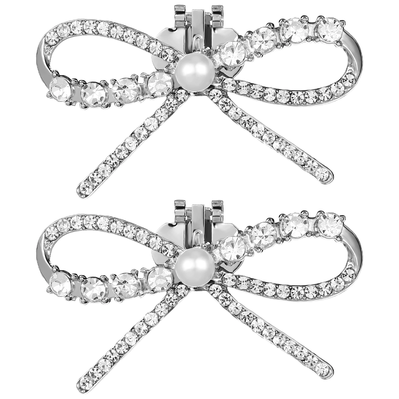 2 قطعة مقاطع الأحذية القوس حجر الراين تألق أناقة Bowknot الديكور اكسسوارات الزفاف للنساء الكعوب الصنادل