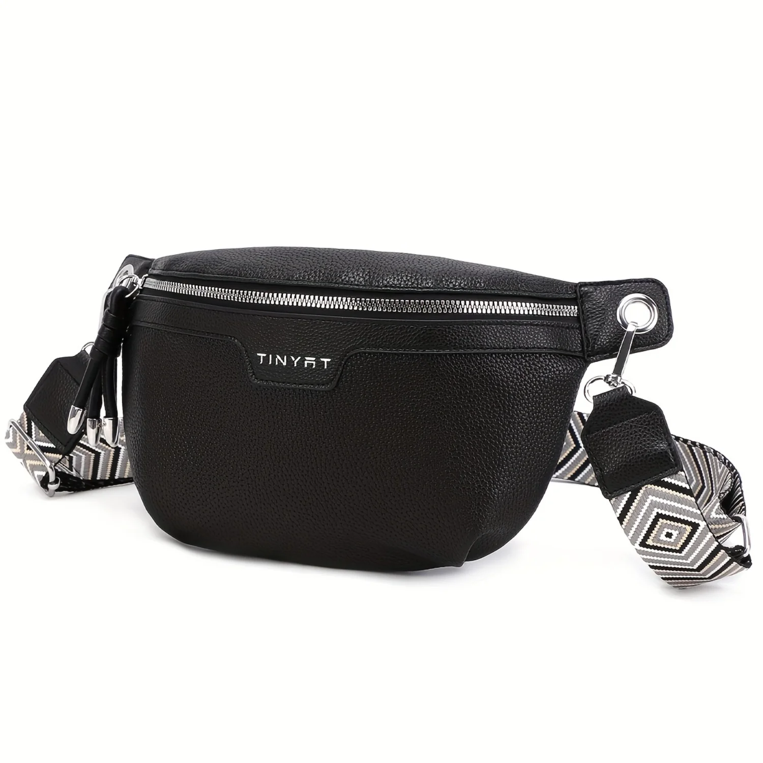 Fashionable Crossbody Fanny Pack, Elegant Waist Bag, Casual Sling Bag With Adjustable Geometric Strap