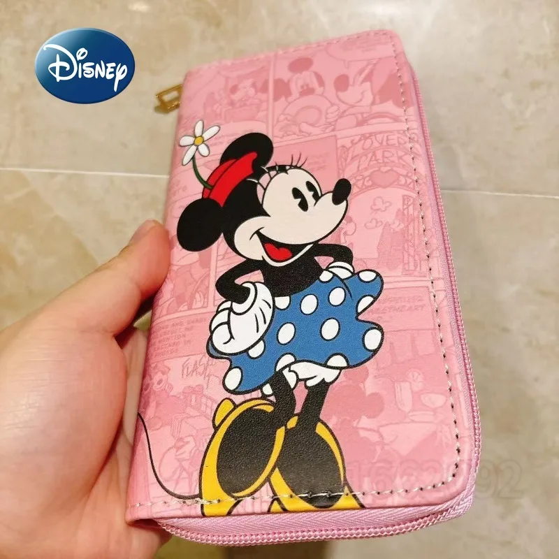 Disney Minnie New Women's Wallet Cartoon Long Women's Wallet Luxury Brand Fashion Girl Wallet Multiple Card Slots Large Capacity