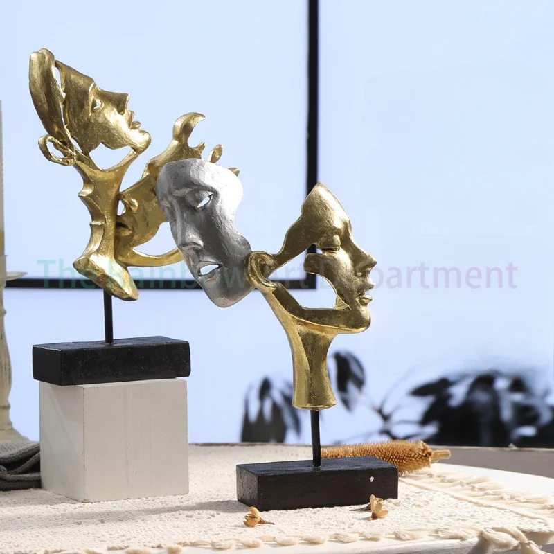 

European art figure abstract ornament living room ornament resin handicraft light luxury wine cabinet window soft decoration