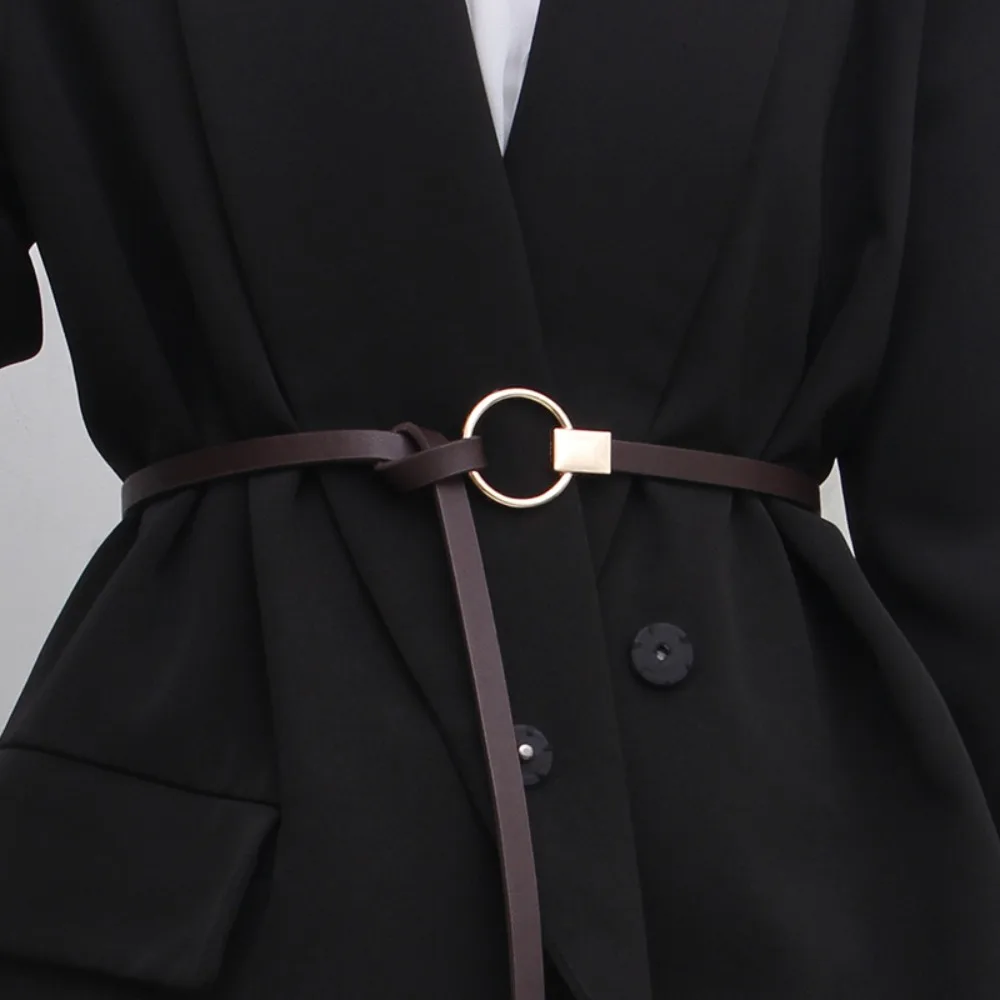 Women's Versatile Knotting Decoration Belt Casual Dress Sweater with Waistband Leather Belt