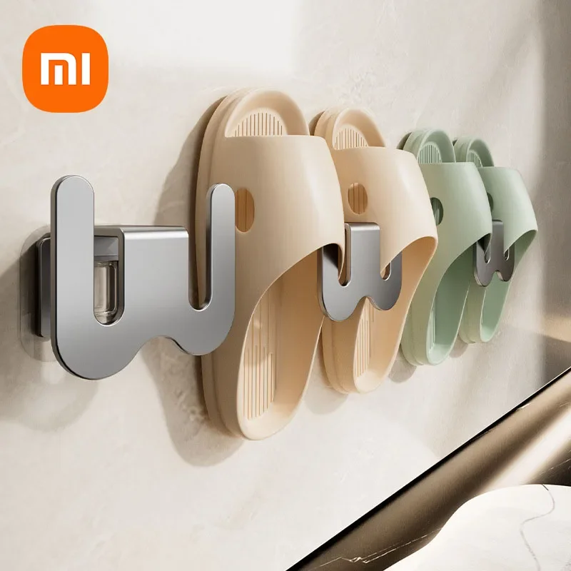 Xiaomi Slipper Rack Bathroom Punching-Free Wall Mounted Toilet Shoes Drain Rack Bathroom Wall Sandal Practical Storage Shoe Rack