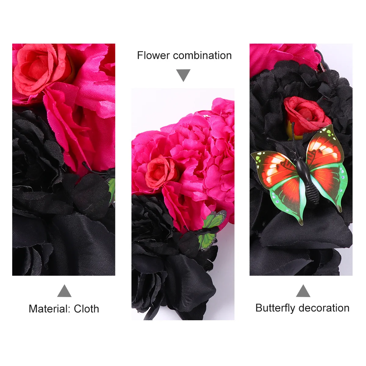 هالوين غطاء الرأس روز زهرة عقال خفيفة الوزن رائعة التفاصيل تأثيري أداء حزب ديكور التصوير الدعامة