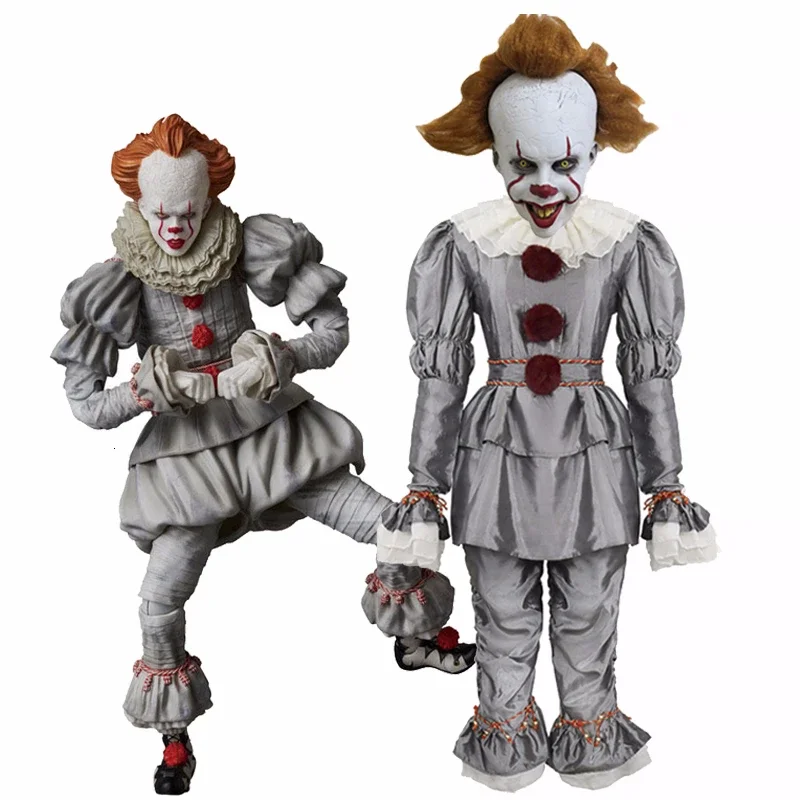 Scary Joker Pennywise Cosplay Costume Stephen King's It Chapter Two 2 Horror Clown Mask Adult Fancy Halloween Party Costume