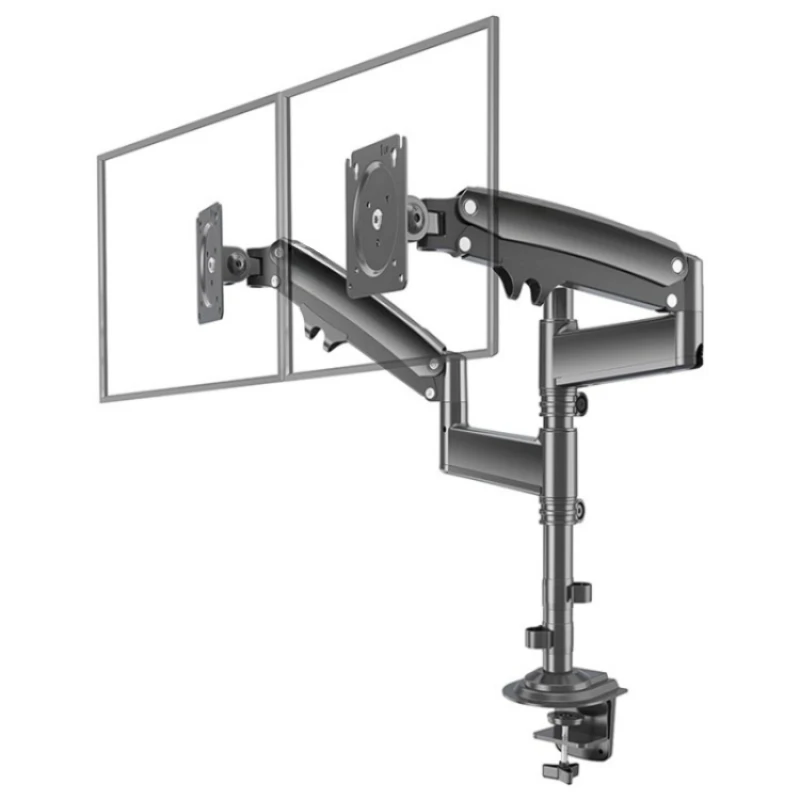 H180 FP-2 Laptop Gas Spring Full Motion Dual Arm Clamp 22 - 32 inch LCD TV Monitor Desk Holder