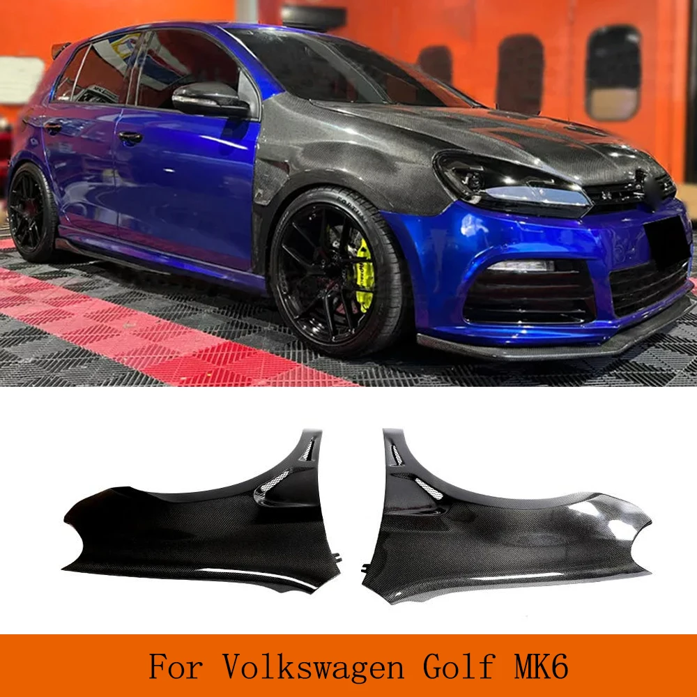 Car Front Side Fenders Flares for Volkswagen VW GOLF 6 VI MK6 2010-2013 Carbon Fiber Side Exterior Side Fender Trims Body Kits