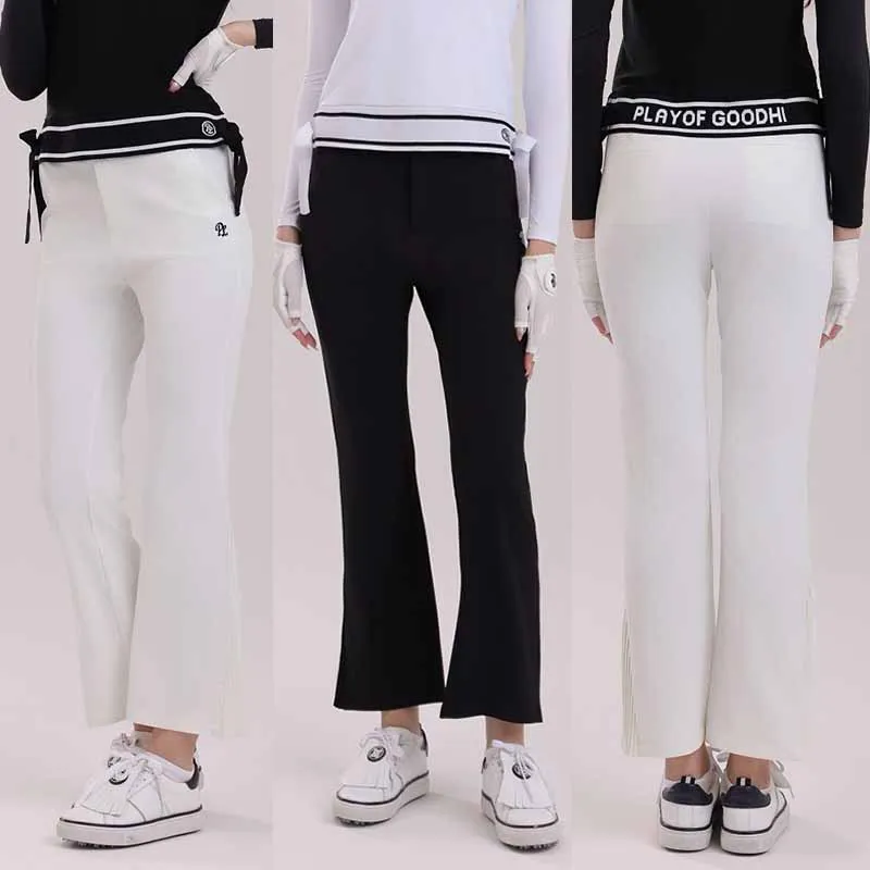 PL New Spring Summer Women Golf Pants Breathable and Comfortable Slim Sports Pant Ladies Elasitc Quick-dry Flared Trousers