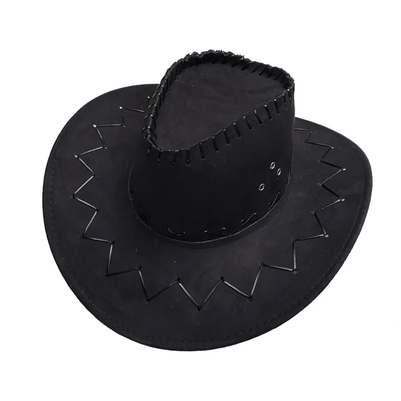 Sombrero de vaquero occidental para hombre y mujer, visera grande, protector solar de gotitas de agua, estilo americano, Jazz para pareja