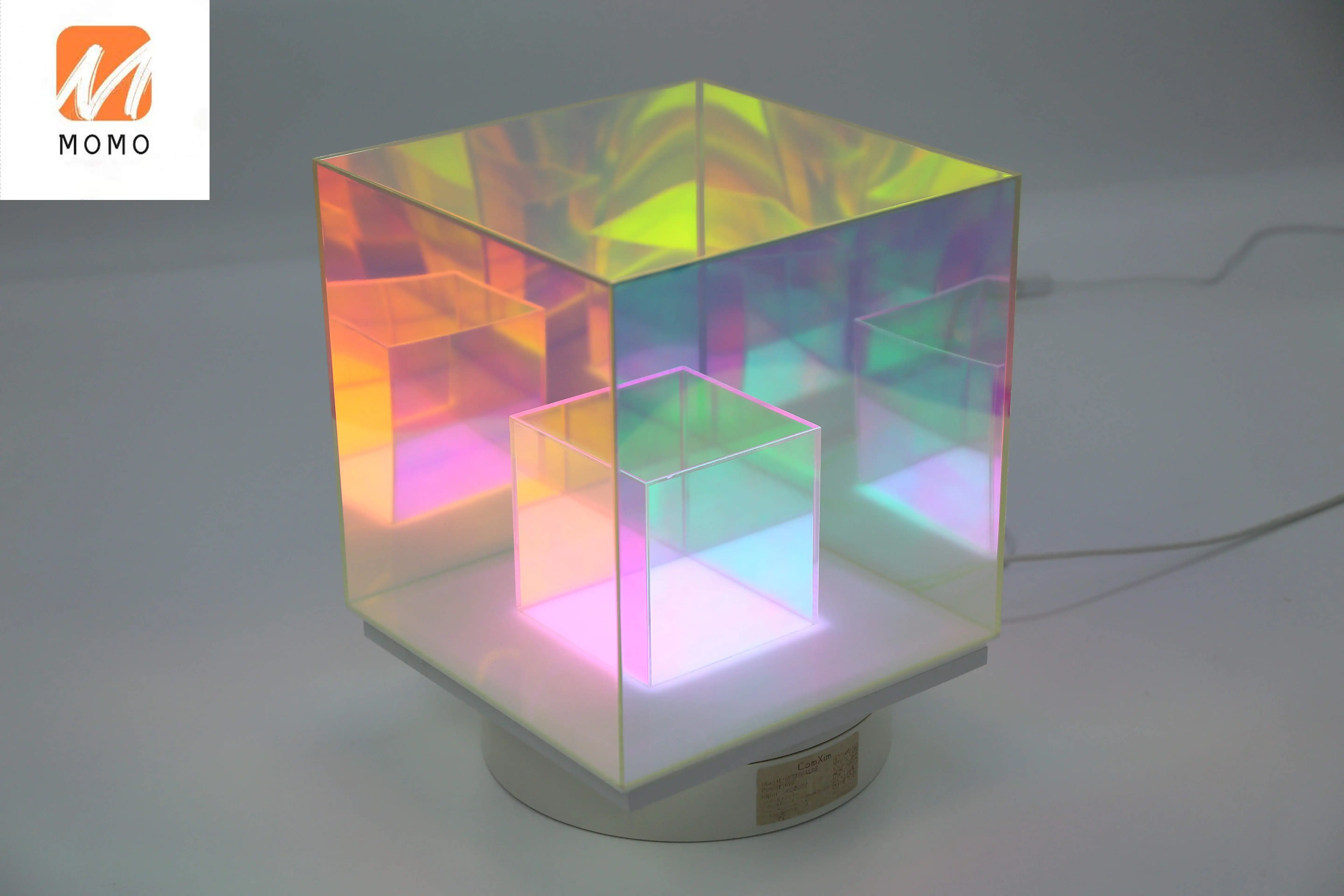Imagem -04 - Fábrica de Atacado Cubo Lâmpada Quarto Produtos Interiores Led Acrílico Cor Candeeiro Mesa Cubo Caixa Cubo Lâmpada