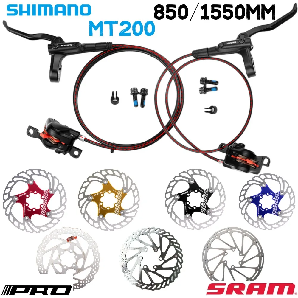 

FOR SHIMANO MT200 Brake BL BR MTB E-BIKE Hydraulic Disc Brake 850/1550MM Bicycle Electric Bike Brake Mountain Bike Clamp RT56 G3