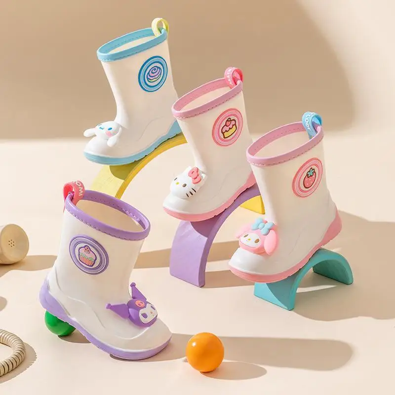 

Sanrio Kuromi Cartoon Fashion Children Rain Shoes Summer New Style Rain Resistant Rubber Shoes Lightweight Anti Slip Water Shoes