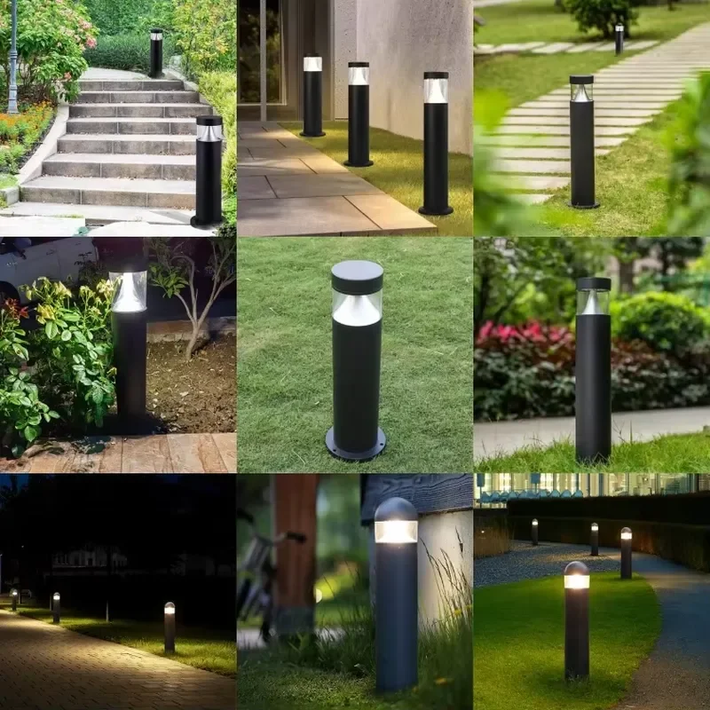 3/7/12W Modern Aluminum LED Bollard Light Waterproof IP65 for Outdoor Garden Landscape Lighting