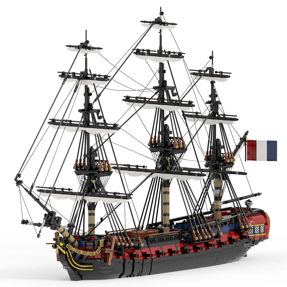 

28-Gun Frigate Full Rigged Ship with 3 Masts and Interior 6149 Pieces MOC