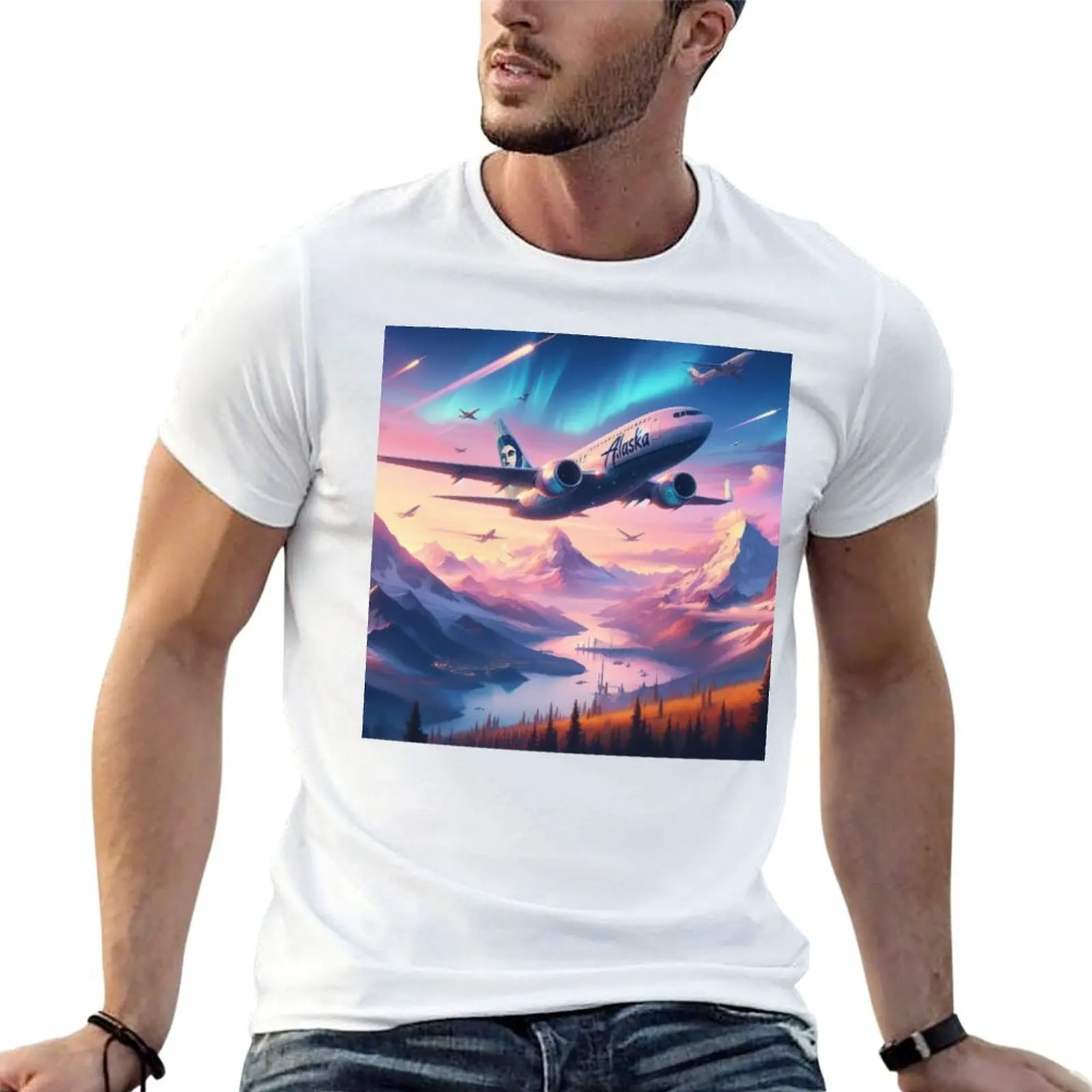 Alaska airlines airline T-Shirt custom t-shirts graphic shirts mens fashion