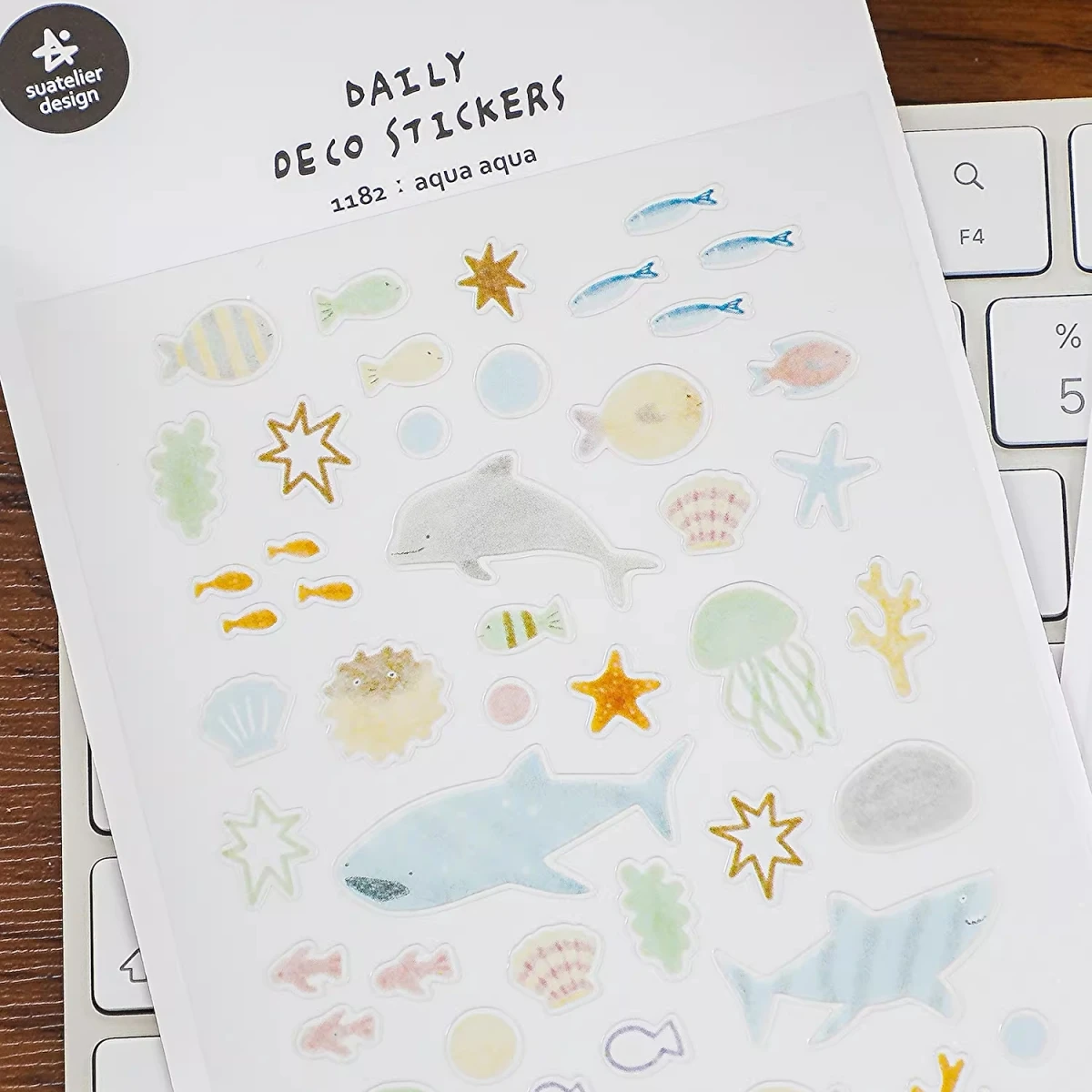 Korean Import Suatelier Sea World Fish Sticker Scrapbook Decor PVC Stationery DIY Stickers School Office Journaling Supply 1182 view 4