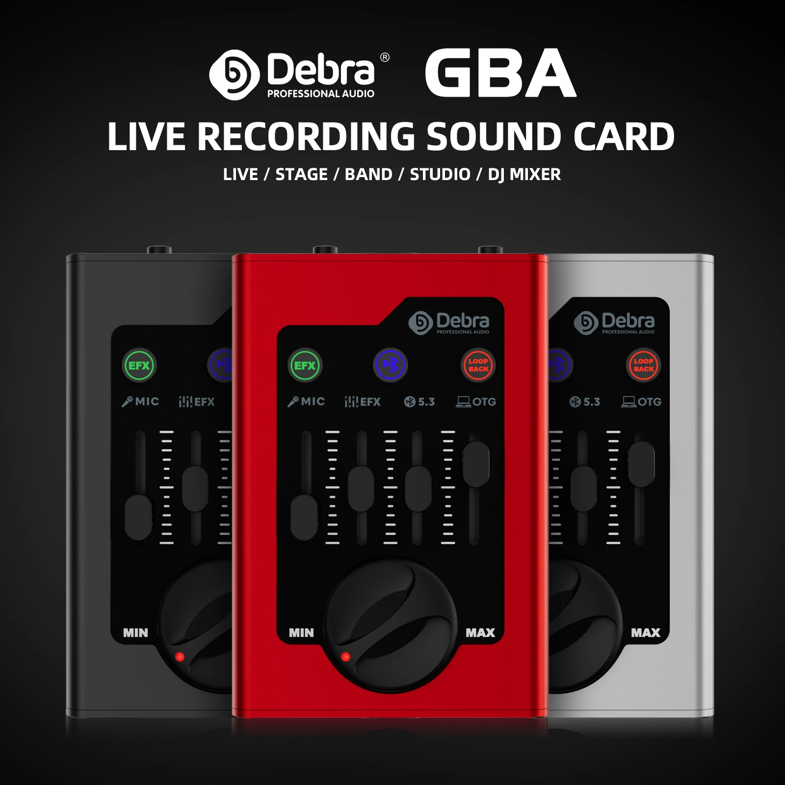 

Мини-звуковая карта Debra GBA с Bluetooth 5.0, OTG, цифровая передача звука без потерь для веб-трансляций, создания музыки, сцены