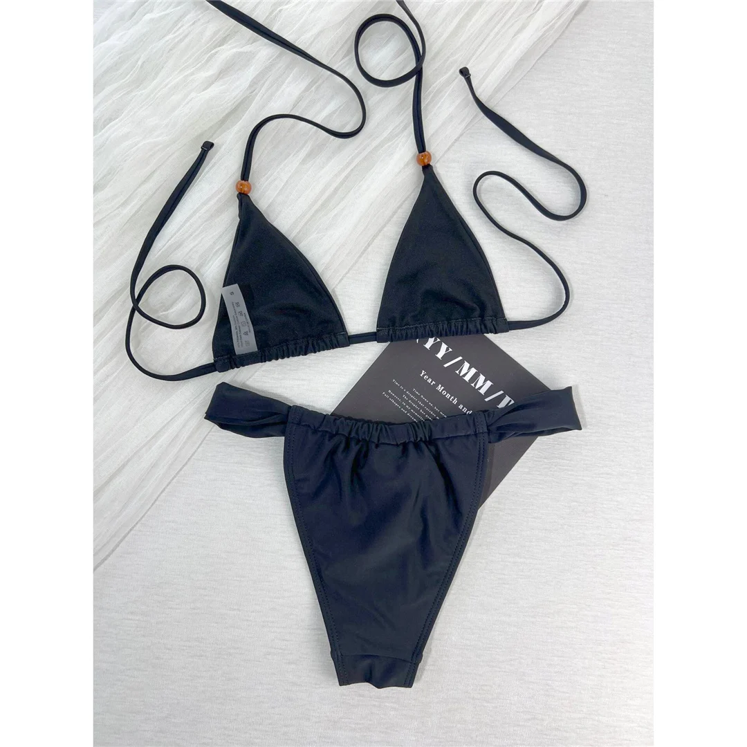 2026 Sexy Neckholder-Bikini mit hohem Beinausschnitt, Damen-Badeanzug, zweiteiliger Bikini-Set mit Polsterung, Badebekleidung, Badeanzug, Schwimmanzug V8386 – Detail 8