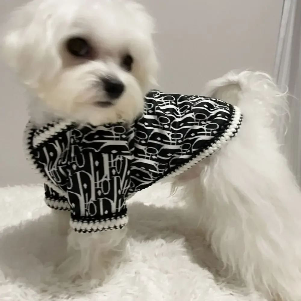 Polyester Dogs Cotton Sweater Jacket Comfortable Warm Trendy Dog Clothes Soft Dog Knitted Cardigan Outdoor/Indoor Dog Sweater