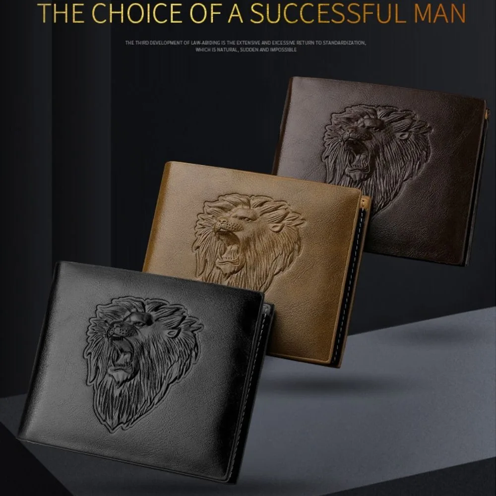 جديد بو الجلود الرجعية الرجال المحفظة الأسود البني القهوة ثلاثة أضعاف جيوب متعددة ثلاثية الأبعاد تنقش حامل بطاقة الهوية بطاقة الائتمان