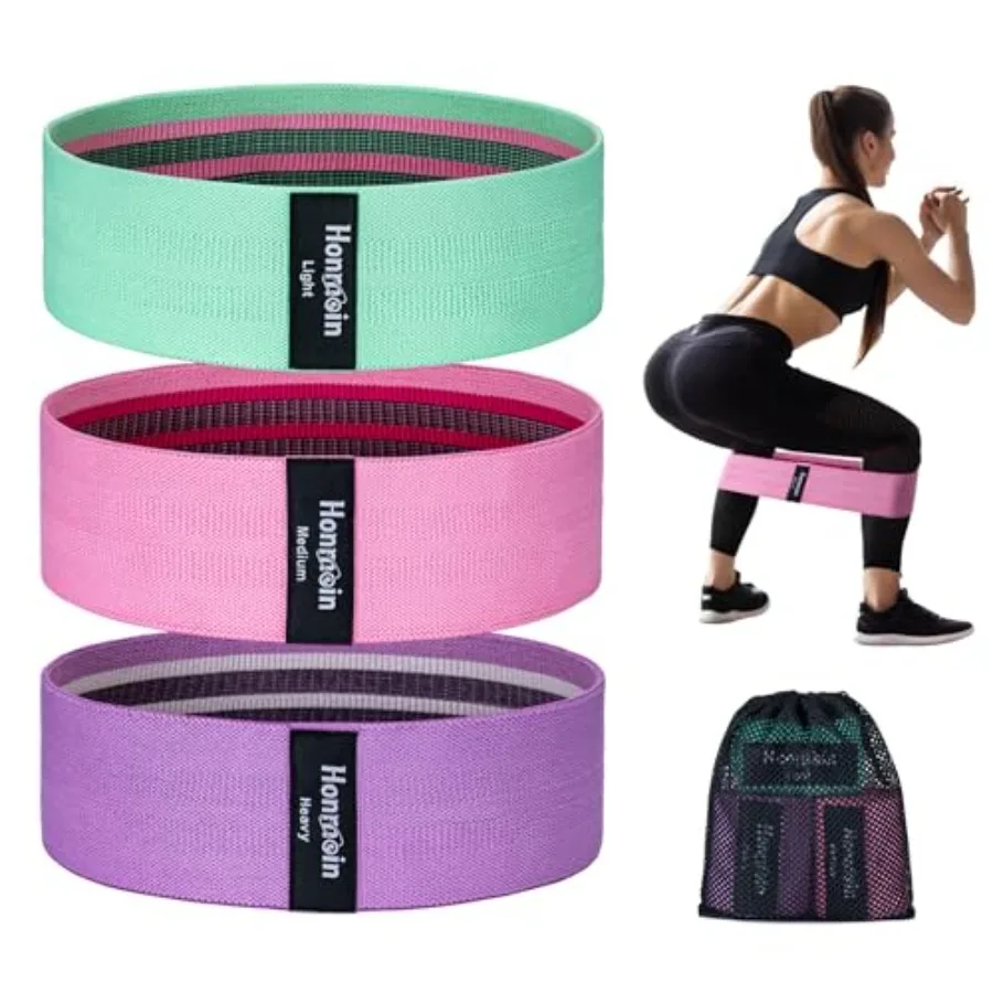 

Resistance Bands for Working Out, 3 Levels Exercise Bands Workout Bands Set for Women Men, Hip Legs Booty Bands for Home Fitnes