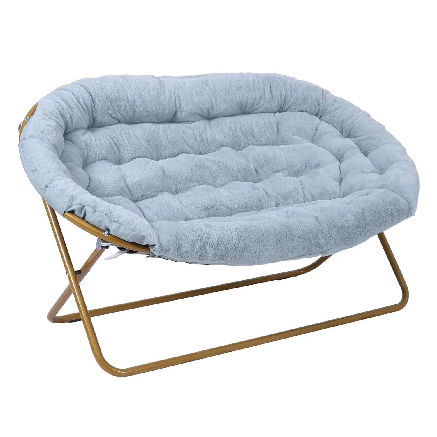 

Кресло-софа Eleanor Double Saucer с раскладной стальной рамой, портативное увеличенное кресло-софа, для общежития или спальни, 56 дюймов, на заказ
