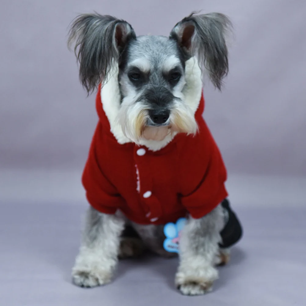 

Thick Coral Fleece Winter Coat Pet Dog Clothes Xs Design Hoodie Warm Sweatshirt Outdoor Walking Jogging