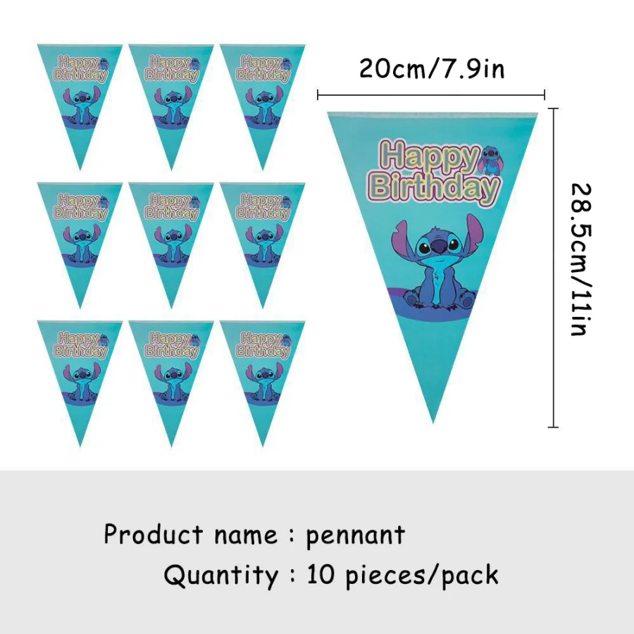 Anime Lilo & Stitch Stitch-thema blauwe feestbenodigdheden, decoratiebanners, cadeauzakjes, wegwerp papieren bekers, borden, tissues