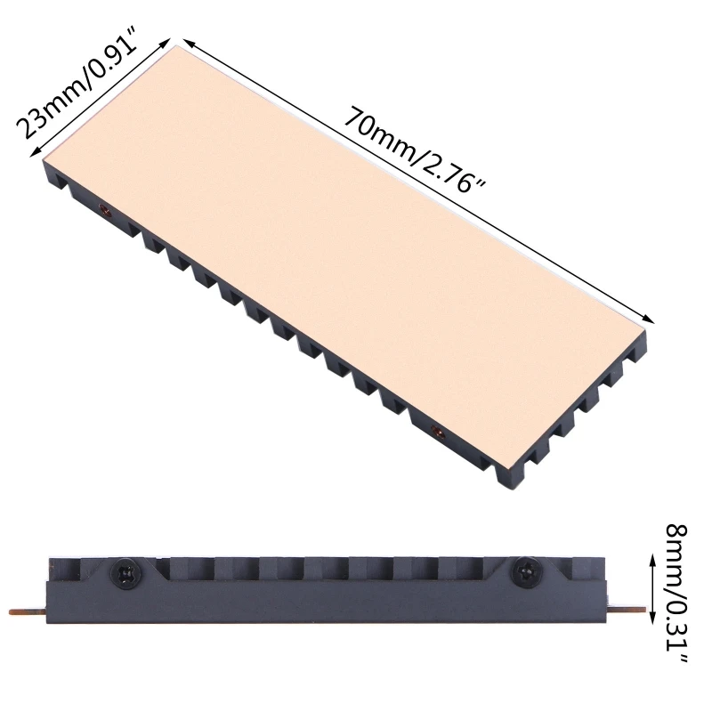 M.2 NVME SSD 방열판용 구리는 M.2 PCIE NVME SSD 2280 데스크탑 De를 지원합니다.