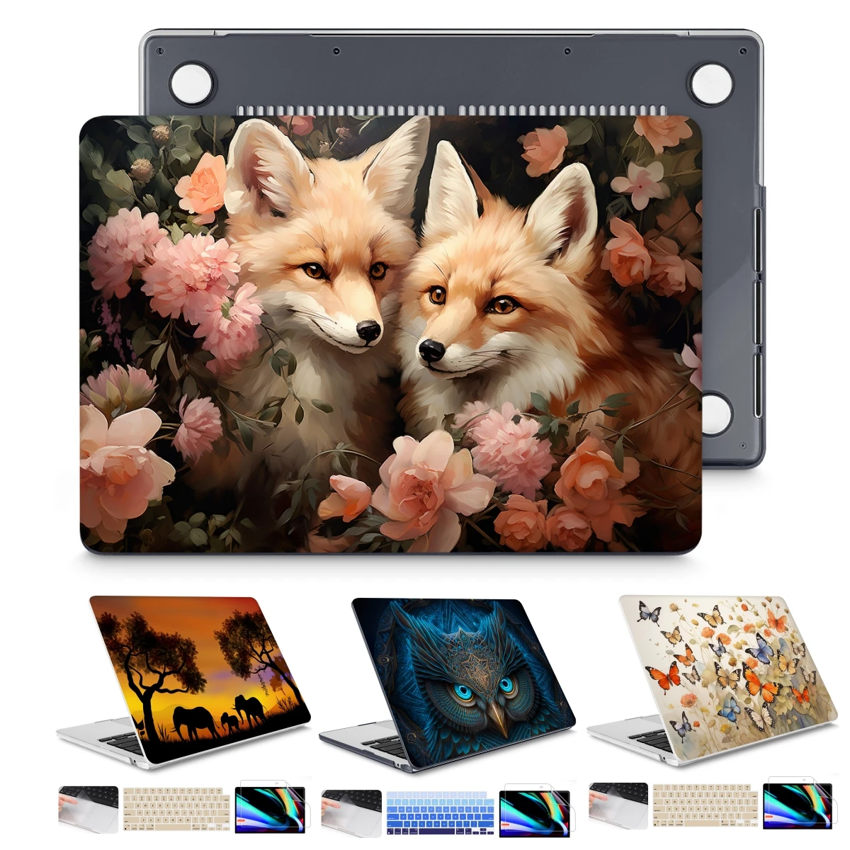 

Lovely Foxes Print Hard Case for MacBook Pro 13 case A2338 A2251 14 16 M3 A2992 Air 13 15 A2681 A2941 M2 2023 Retina 13.3 A2337