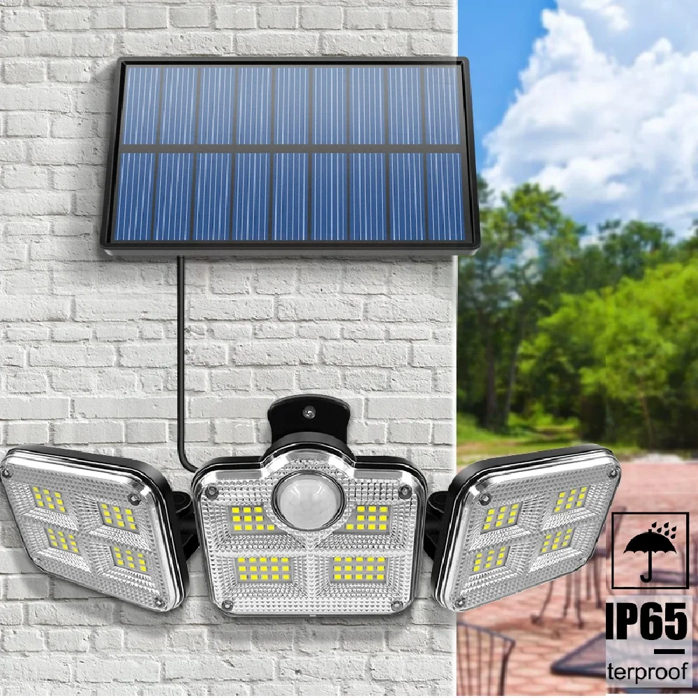 

20w Solar Light 122/333led IP65 Waterproof Outdoor Indoor Solar Garden Lamp With Adjustable Head Wide Lighting Angle With 3 Mode